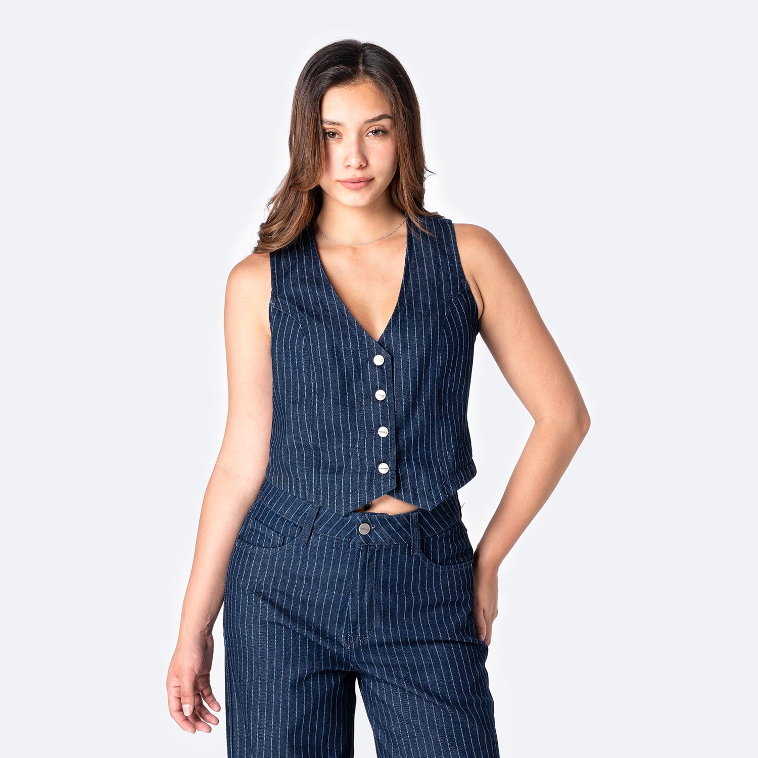 CHALECO DENIM MUJER PIONIER CECYLI C - 1