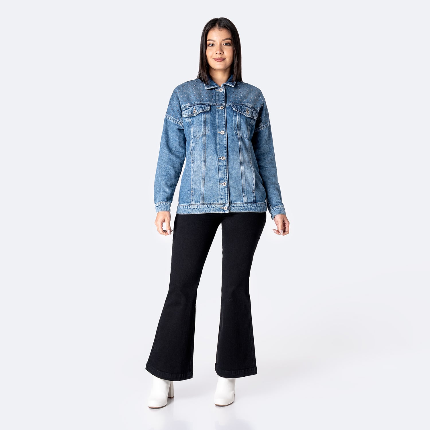 CASACA DENIM MUJER PIONIER NURBA BRI - 3