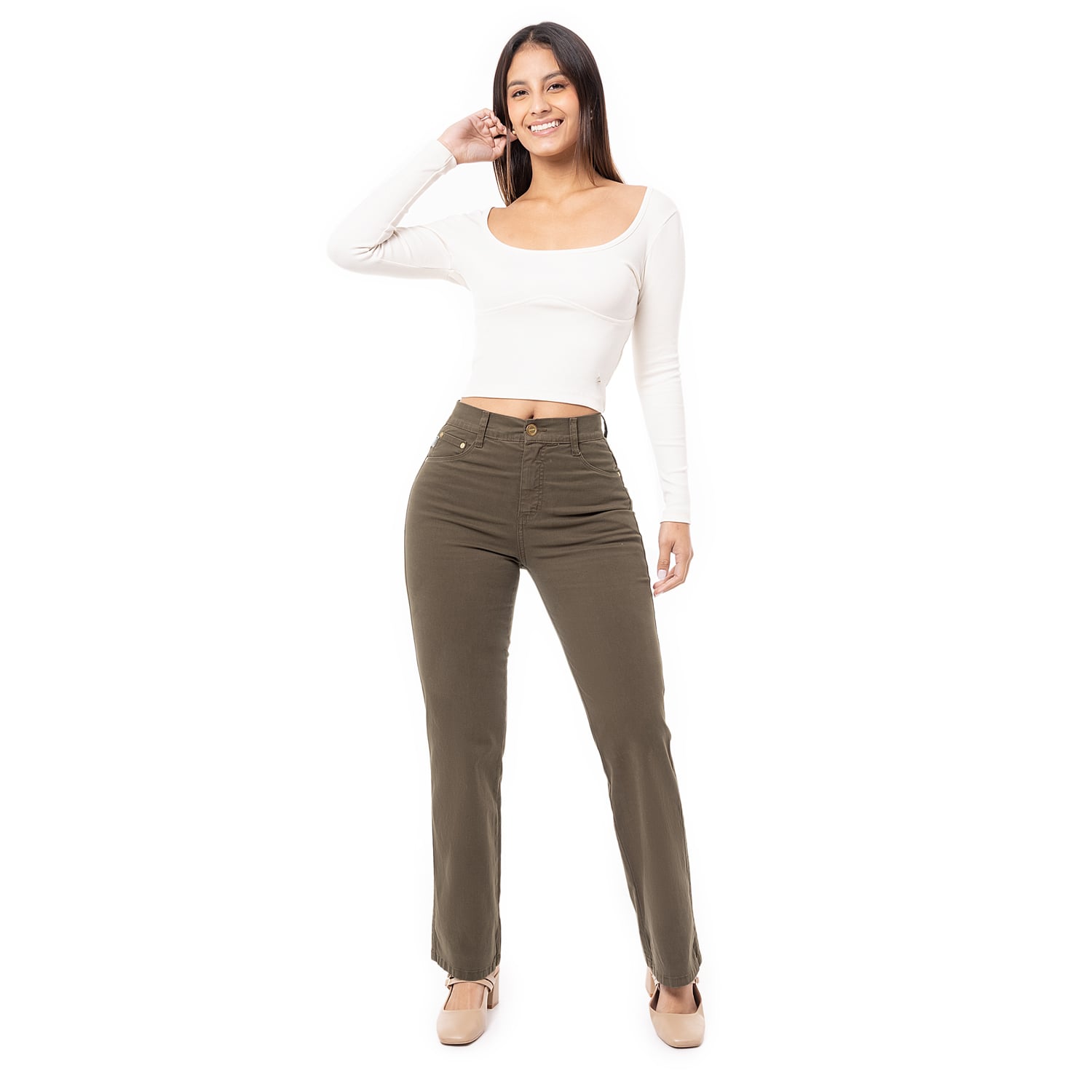 PANTALÓN RECTO DRILL STRETCH MUJER PIONIER DIANA - 1