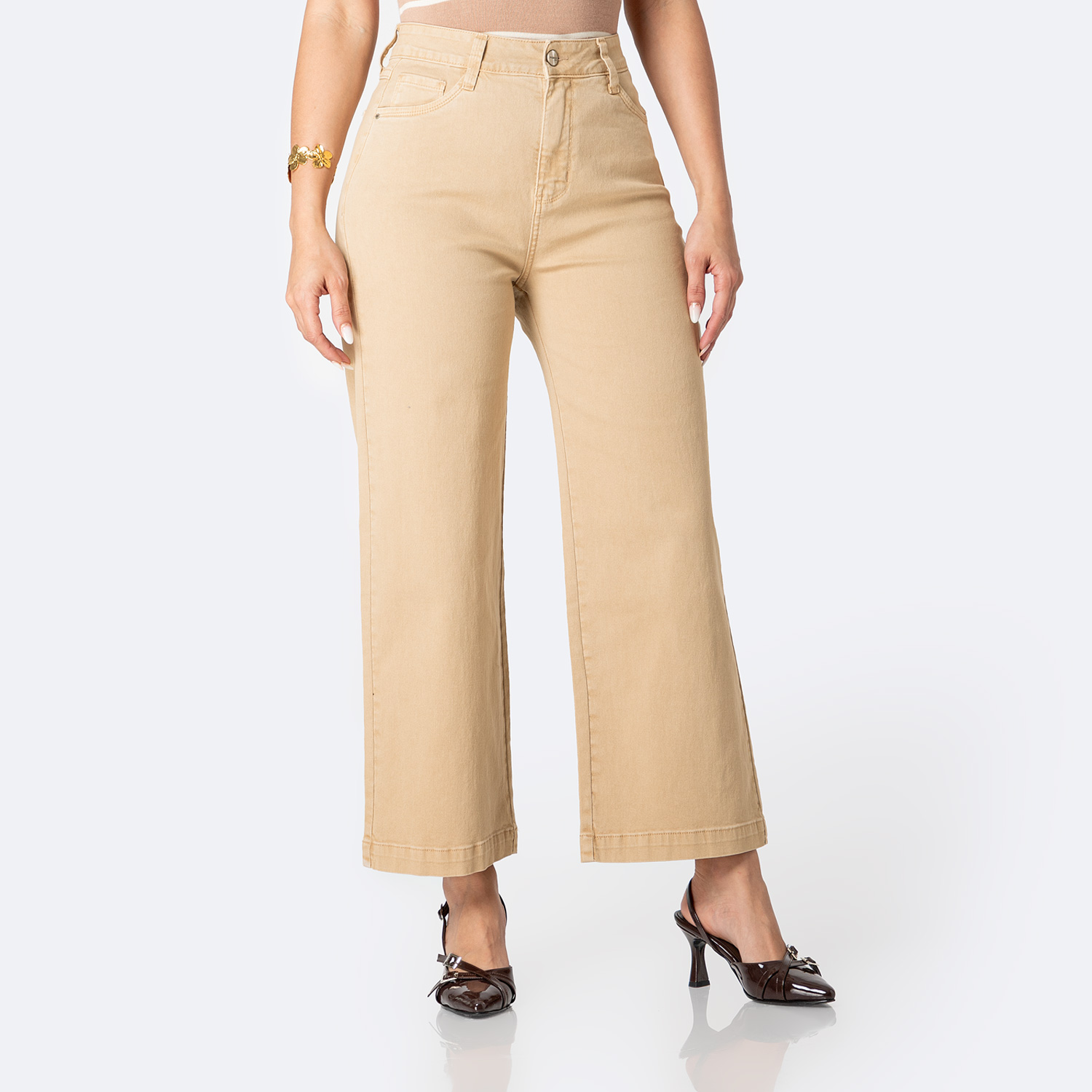 PANTALÓN DRILL STRETCH MUJER PIONIER LARI BULL DENIM - 1