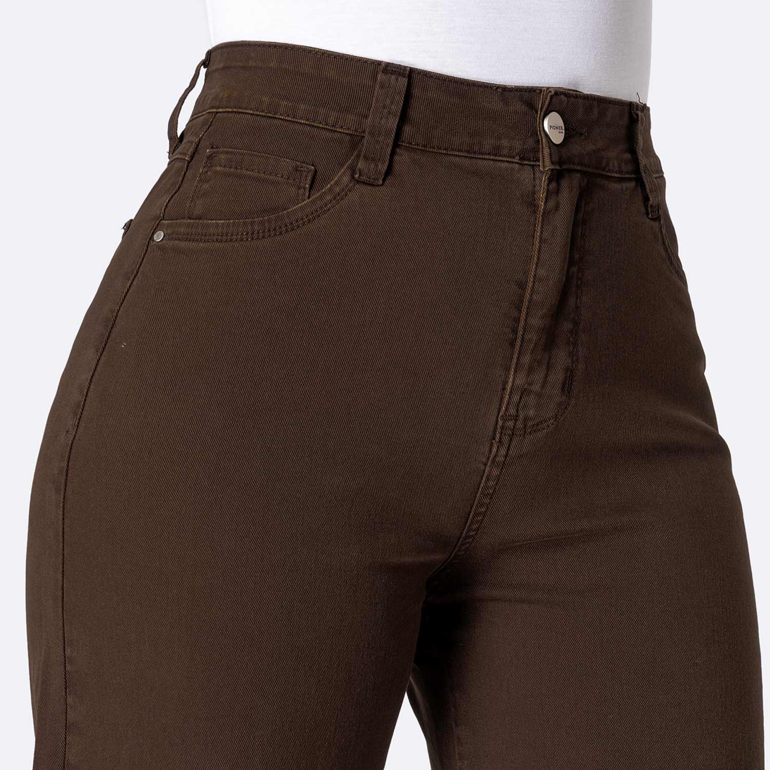PANTALÓN DRILL STRETCH MUJER PIONIER LARI BULL DENIM - 3