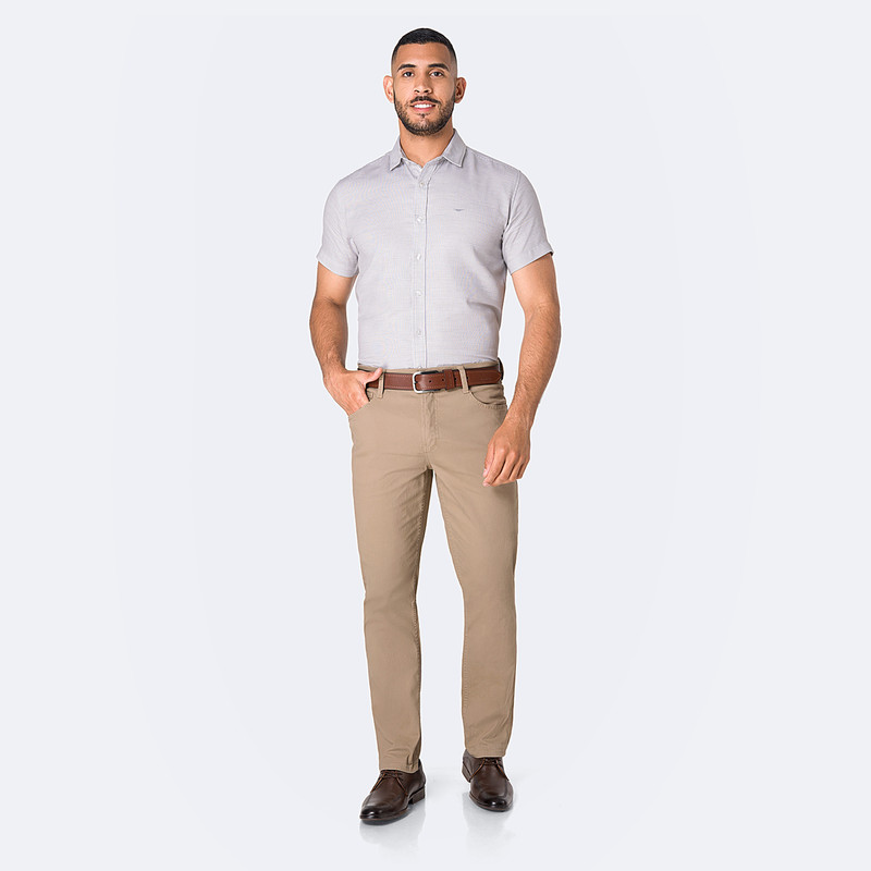 PANTALON CLASICO RELAXED CONFORT DRILL STRETCH HOMBRE - 2