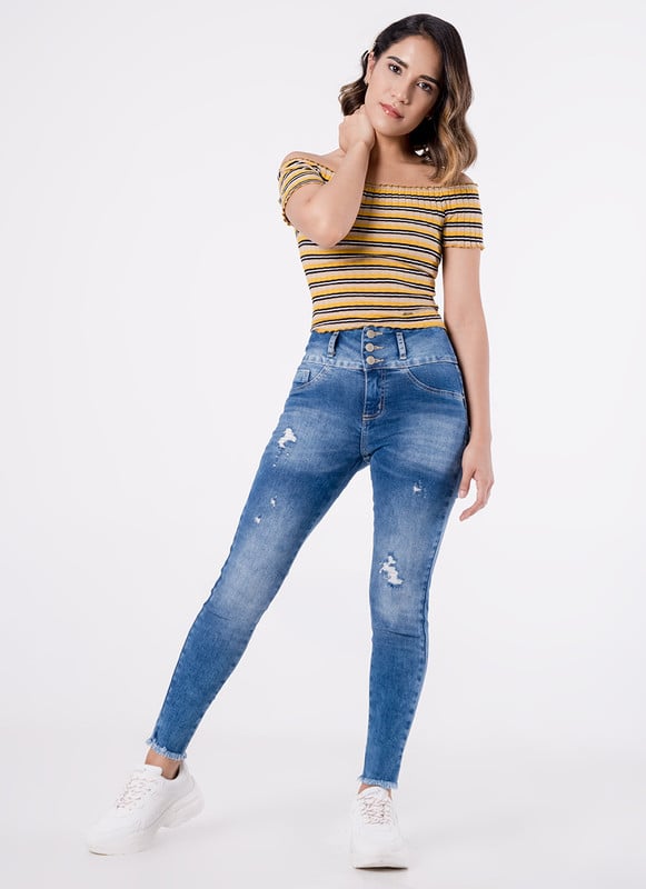 PANTALON MODA HEVELYN DENIM STRETCH MUJER - 1