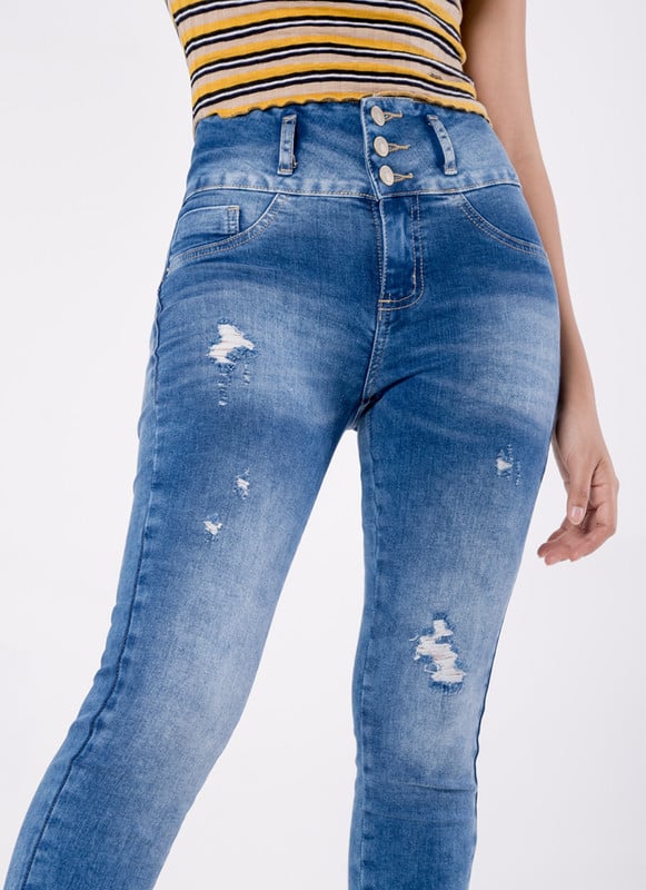 PANTALON MODA HEVELYN DENIM STRETCH MUJER - 4