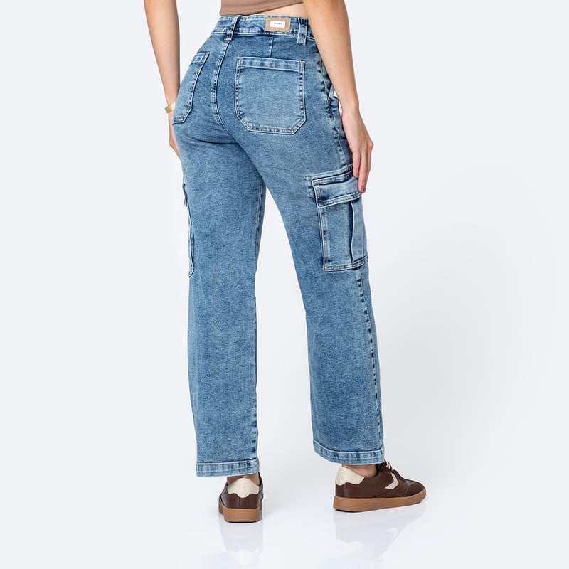 PANTALON CARGO RHIANNA DENIM STRETCH MUJER - 3