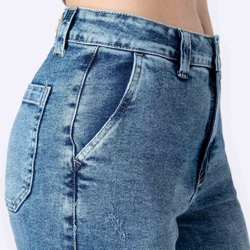 PANTALON CARGO RHIANNA DENIM STRETCH MUJER - 4