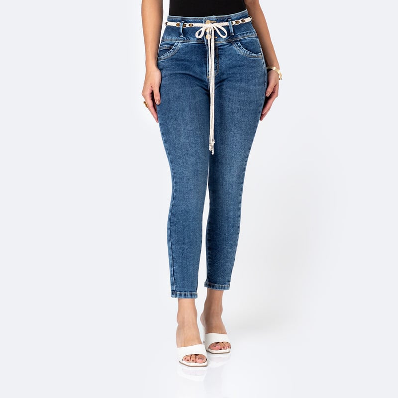 PANTALON MODA ANELLI DENIM STRETCH MUJER - 1