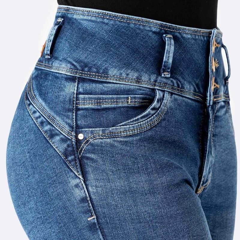 PANTALON MODA ANELLI DENIM STRETCH MUJER - 4