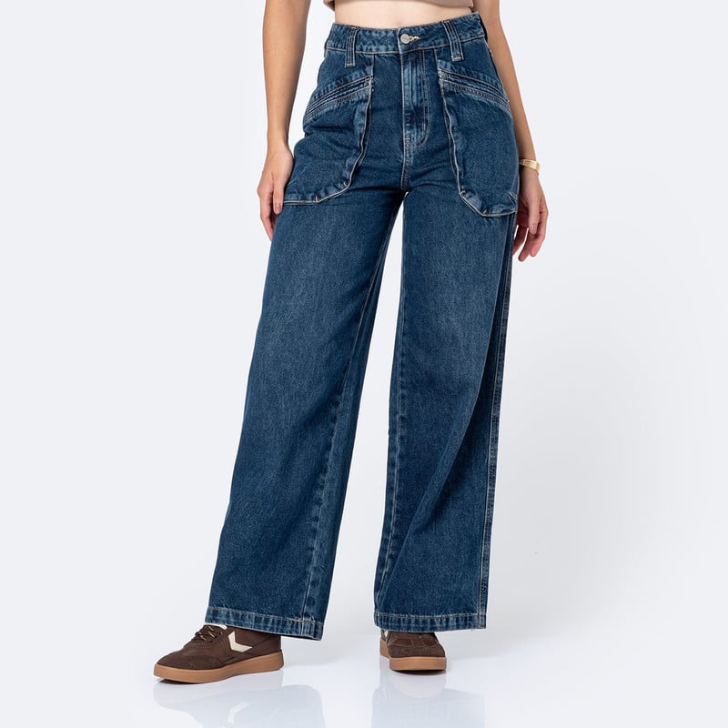 PANTALON CARGO MARENIH DENIM MUJER - 1
