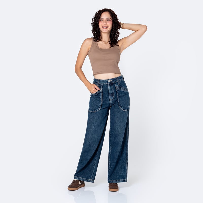 PANTALON CARGO MARENIH DENIM MUJER - 2