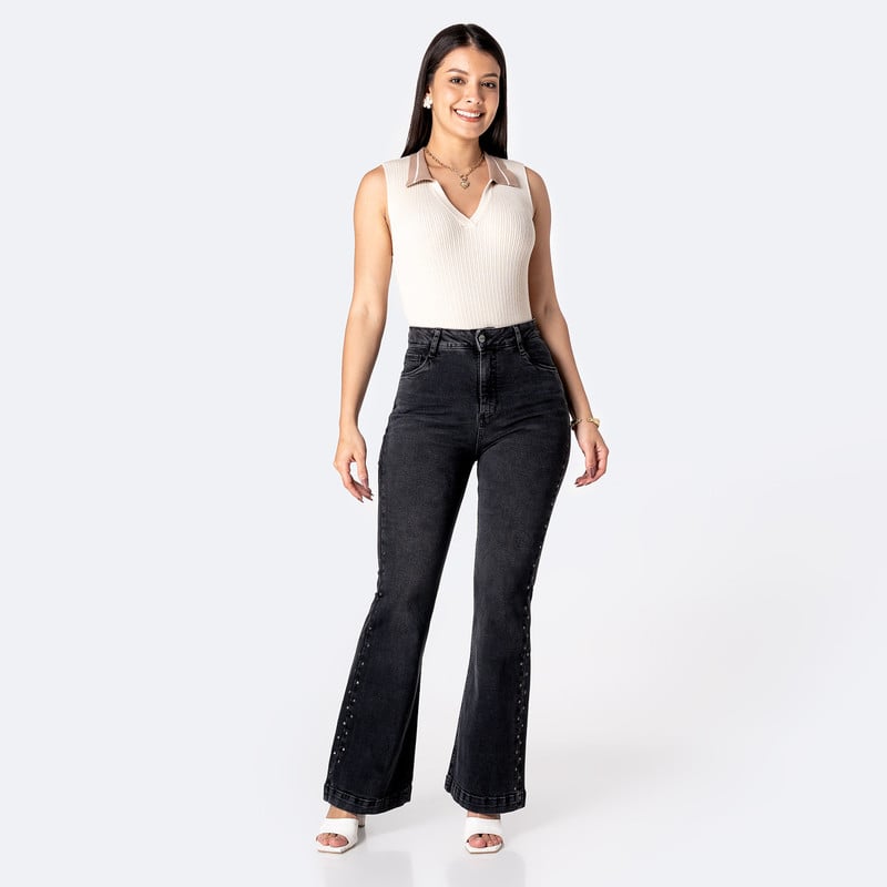 PANTALON BASICO HALLIEH DENIM STRETCH MUJER - 2
