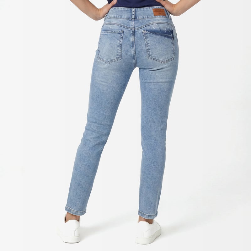 PANTALON MODA ELYSSE DENIM STRETCH MUJER - 3