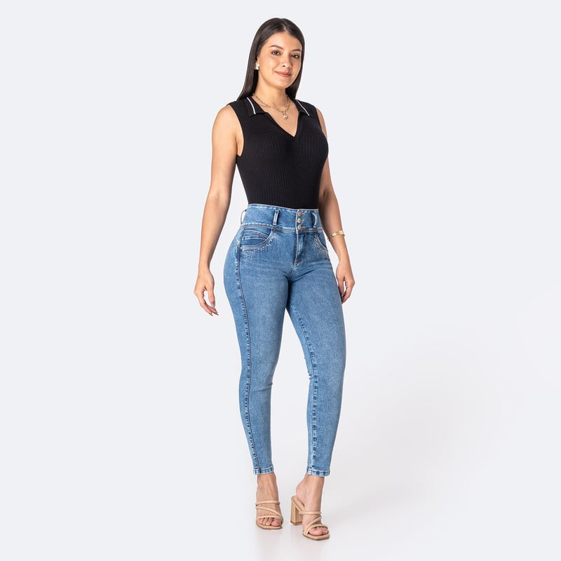 PANTALON MODA NAOMIIH DENIM STRETCH MUJER - 2