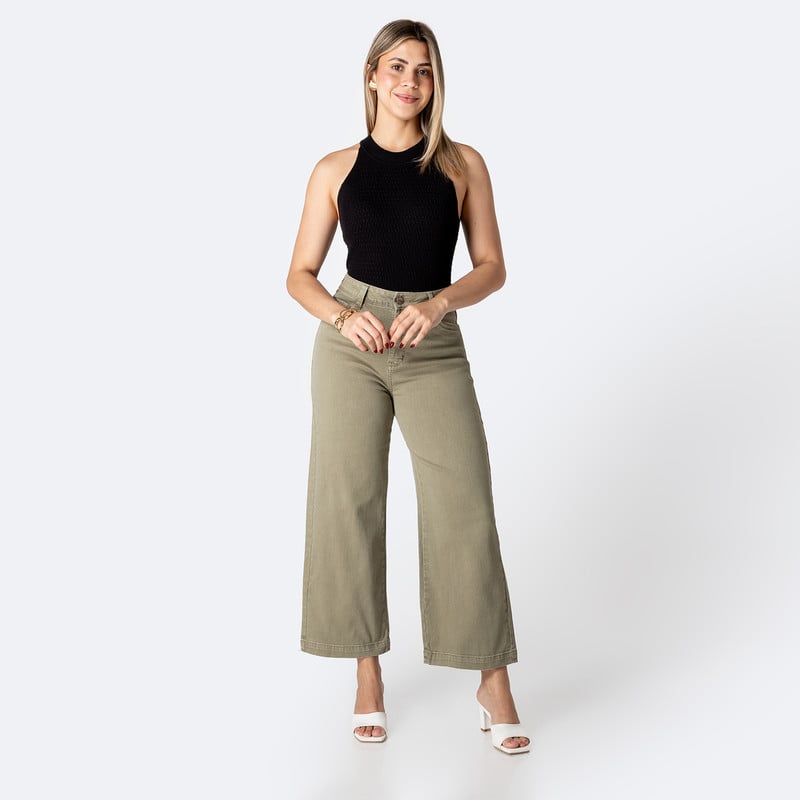 PANTALON BASICO LARI BULL DENIM DRILL STRETCH MUJER - 2