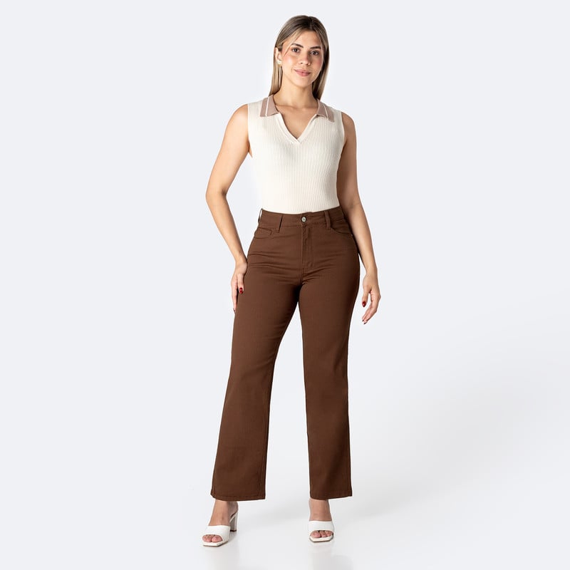 PANTALON BASICO HAISHE DRILL STRETCH MUJER - 2