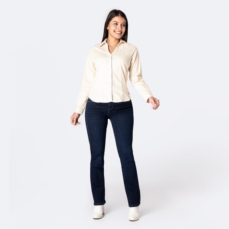 BLUSAS MODA ALBAA POPELINA STRETCH MUJER - 5
