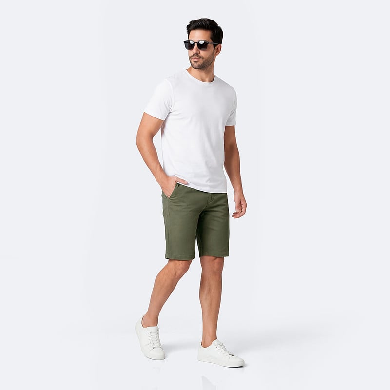 SHORTS BASICO RENATHO DRILL STRETCH HOMBRE - 2