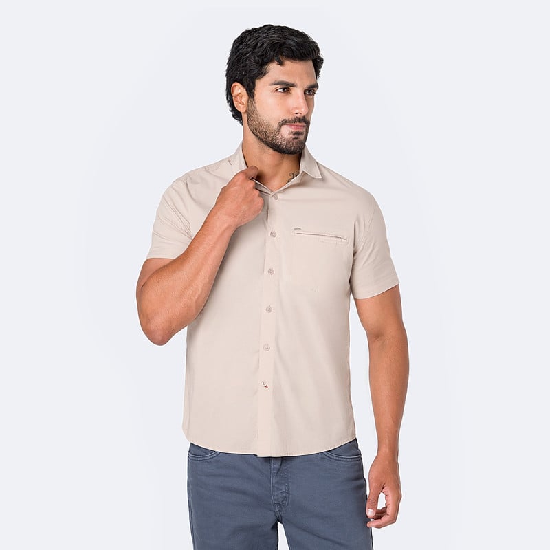CAMISA MODA PATRICIOH MC POPELINA STRETCH HOMBRE - 1