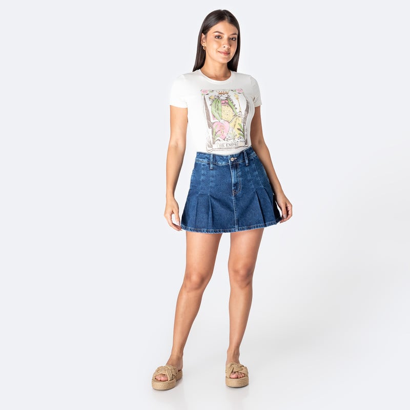 FALDAS MINI SHOR GREISIH DENIM MUJER - 2