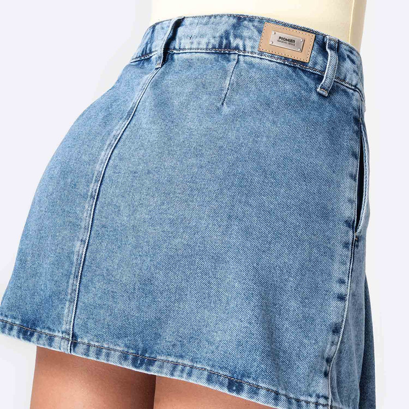 FALDAS MINI SHOR GREISIH DENIM MUJER - 6