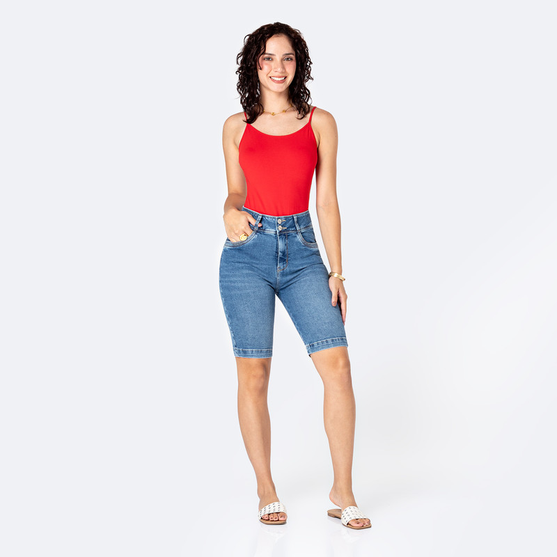 CROPPED SNICKER ZALOMI DENIM STRETCH MUJER - 2