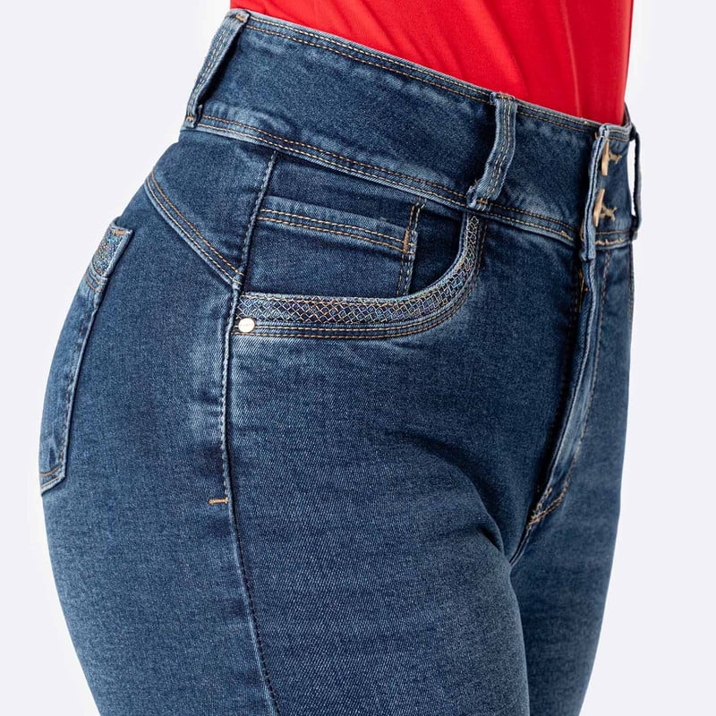 CROPPED SNICKER ZALOMI DENIM STRETCH MUJER - 4