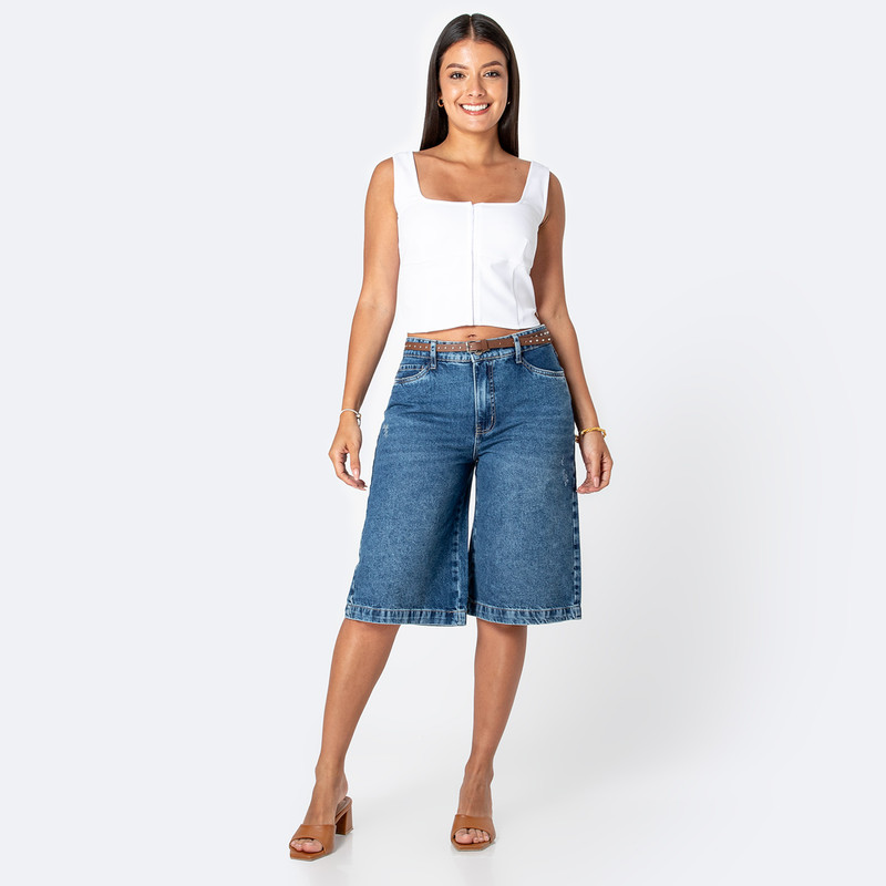 CROPPED JORTS THYARA DENIM MUJER - 2