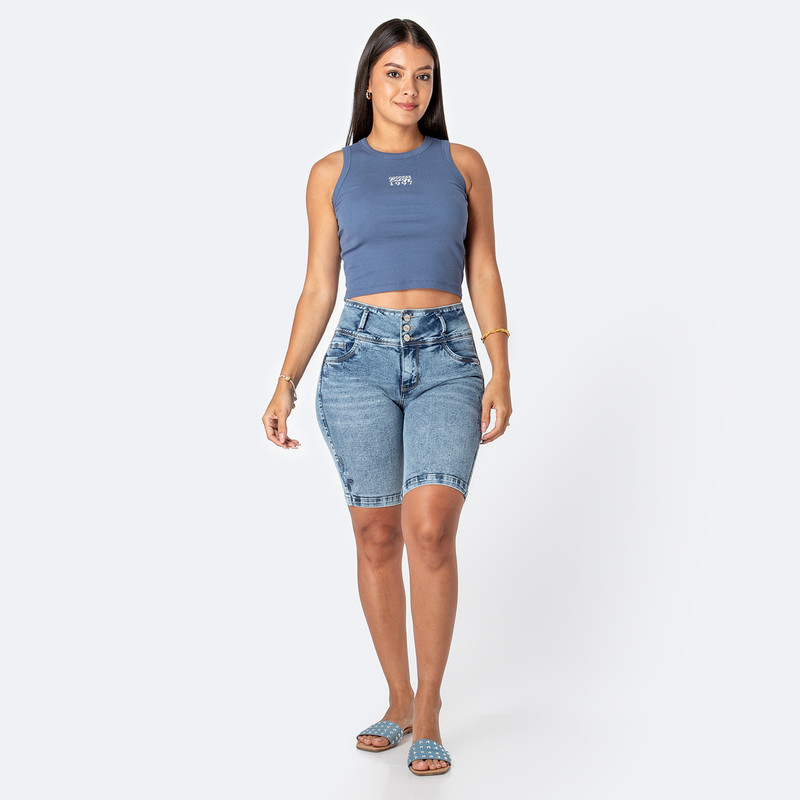CROPPED SNICKER MAVELI DENIM STRETCH MUJER - 2