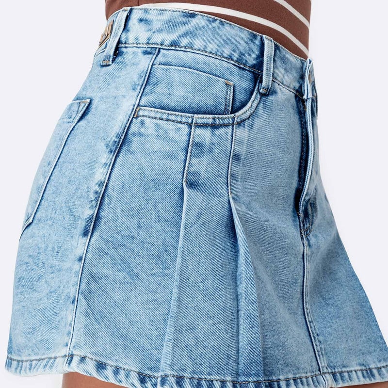 FALDAS MINI SHOR RHAQUEL DENIM MUJER - 4