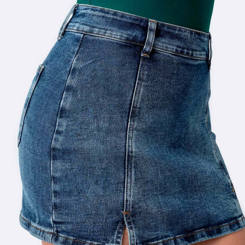 FALDAS MINI SHOR TAMIRA DENIM STRETCH MUJER - 4
