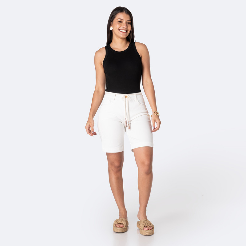 SHORTS BERMUDA MYRLAH D DRILL STRETCH MUJER - 2