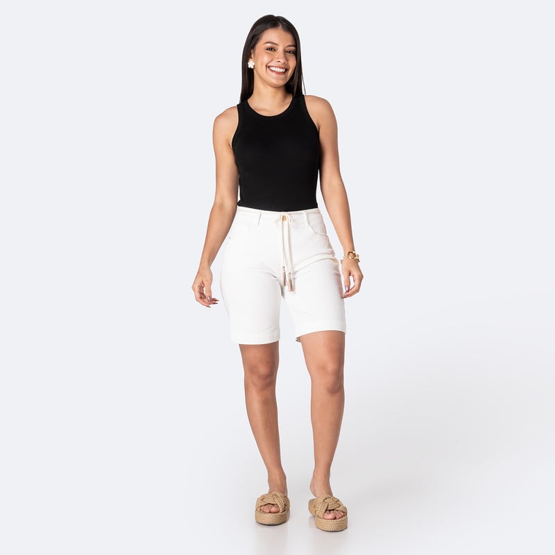 SHORTS BERMUDA MYRLAH D DRILL STRETCH MUJER - 2