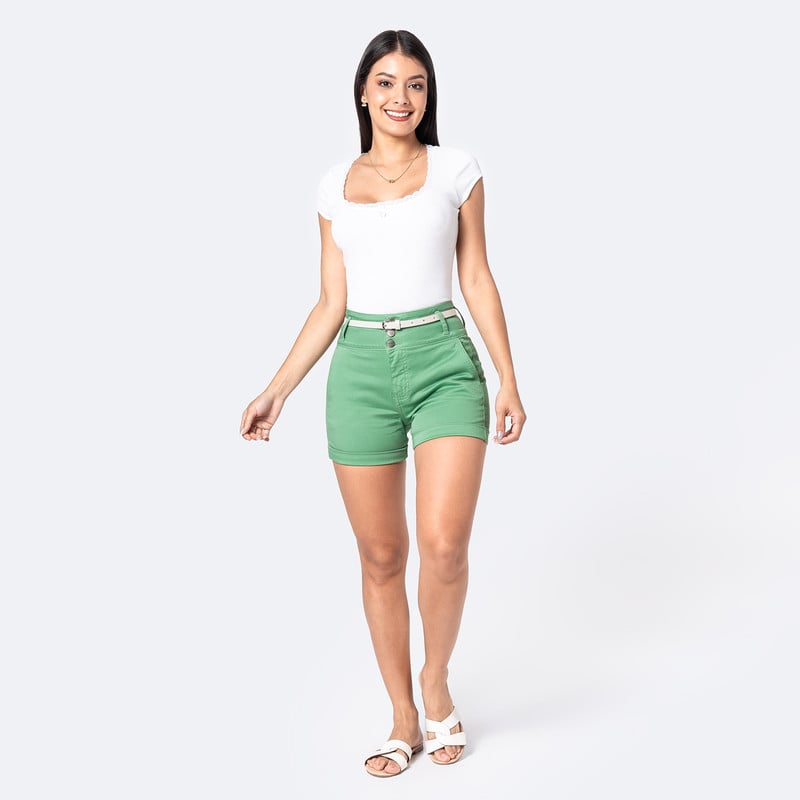 SHORTS SHORT BETZHA DRILL STRETCH MUJER - 2