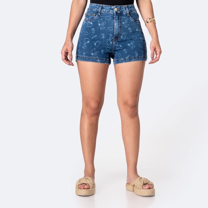 SHORTS SHORT KAREN-SNOOPY DENIM STRETCH MUJER - 1