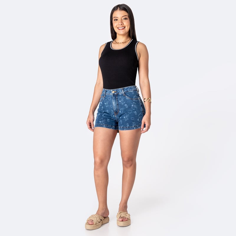 SHORTS SHORT KAREN-SNOOPY DENIM STRETCH MUJER - 2