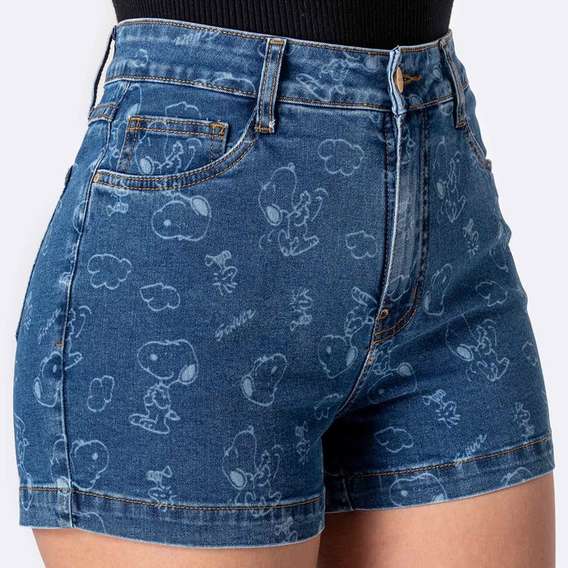 SHORTS SHORT KAREN-SNOOPY DENIM STRETCH MUJER - 4