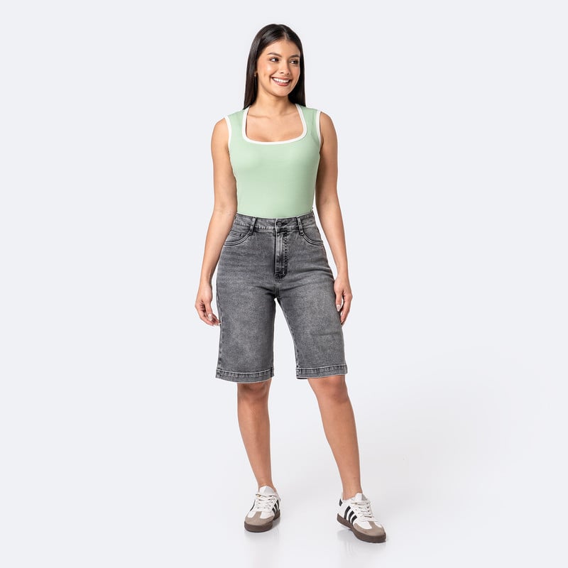 CROPPED JORTS KLINAH DENIM STRETCH MUJER - 2