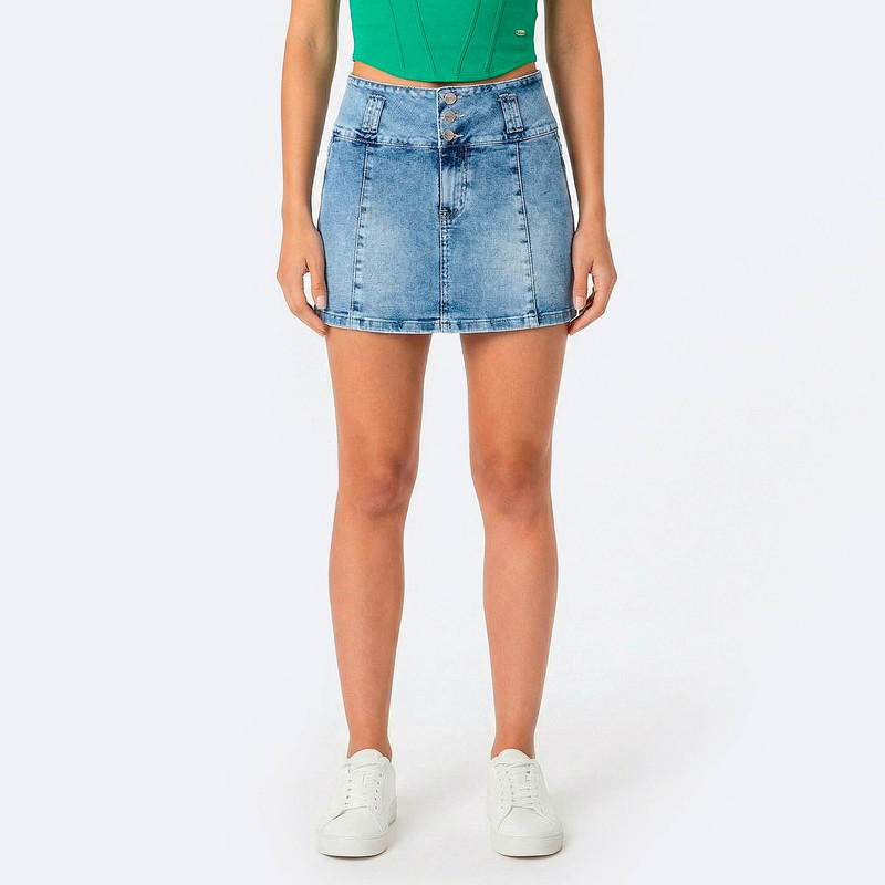 FALDAS MINI SHOR TIRSI DENIM STRETCH MUJER - 1