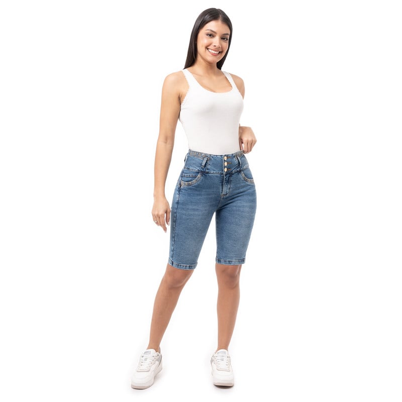 CROPPED SNICKER MERIK DENIM STRETCH MUJER - 2
