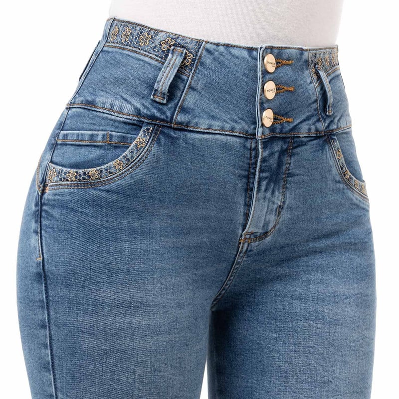 CROPPED SNICKER MERIK DENIM STRETCH MUJER - 5