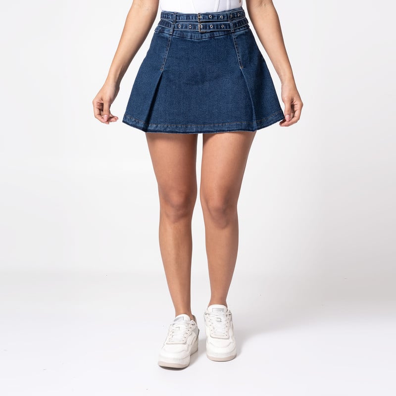 FALDAS MODA YULESSI DENIM STRETCH MUJER - 1
