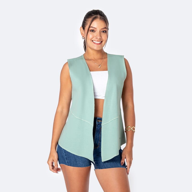 CHALECO SILVANA RIB LYCRADO MUJER - 1
