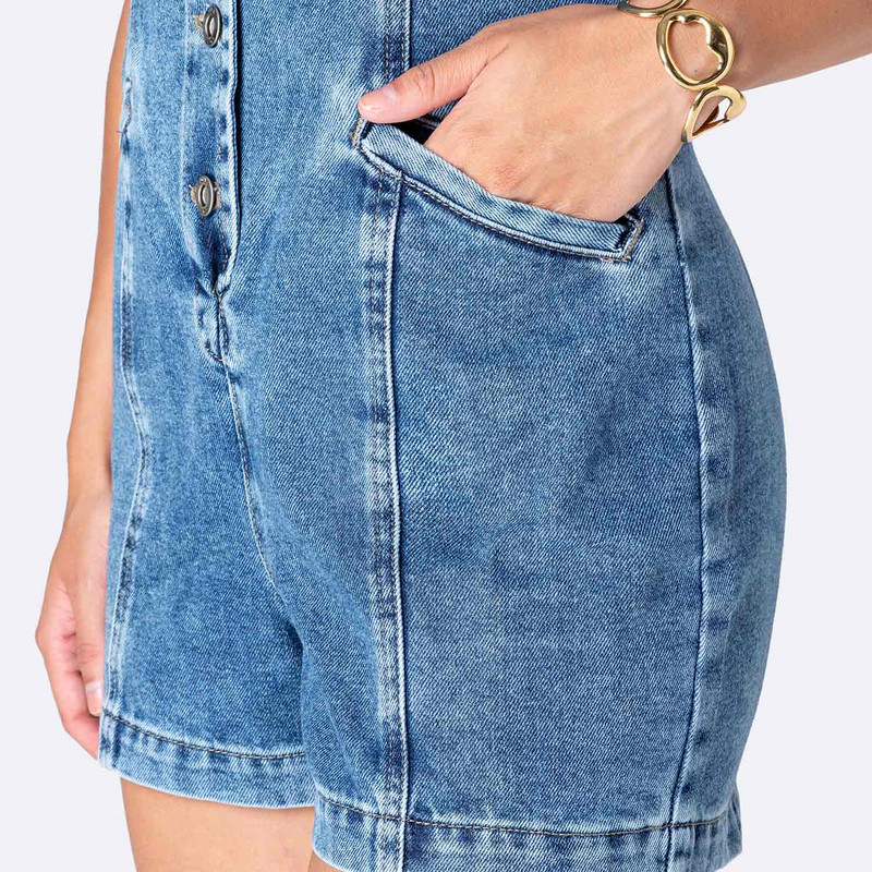ENTERIZOS MODA PRETA DENIM MUJER - 6
