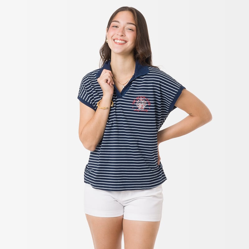 POLO MODA SILVEN JERSEY LISTADO MUJER - 1