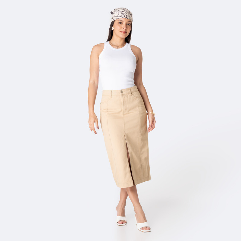 FALDAS FALDA LAR LUZMERI DRILL MUJER - 2