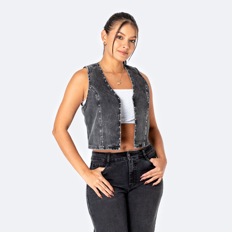 CHALECO DENIM MUJER MILEYH - 1
