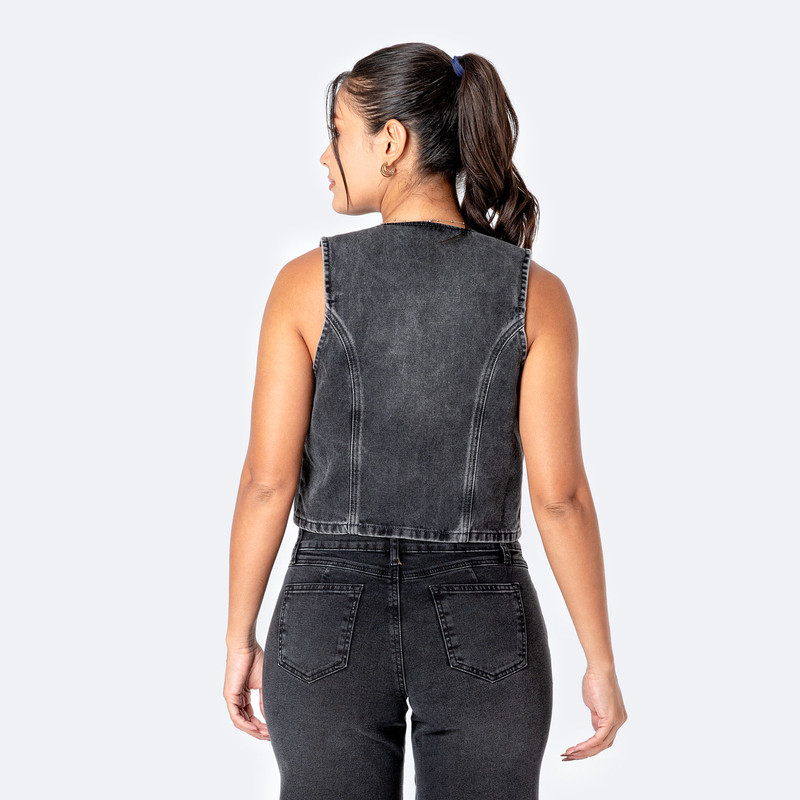 CHALECO DENIM MUJER MILEYH - 3