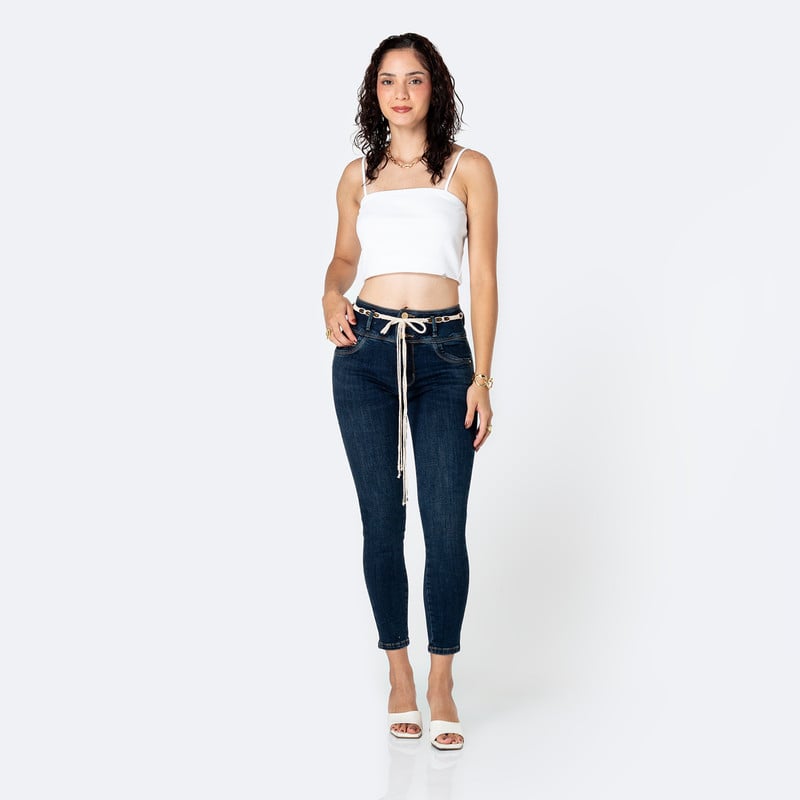 PANTALON DENIM STRETCH MUJER ANELLI - 2