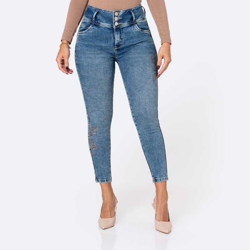 PANTALON DENIM STRETCH MUJER JUNOH - 1