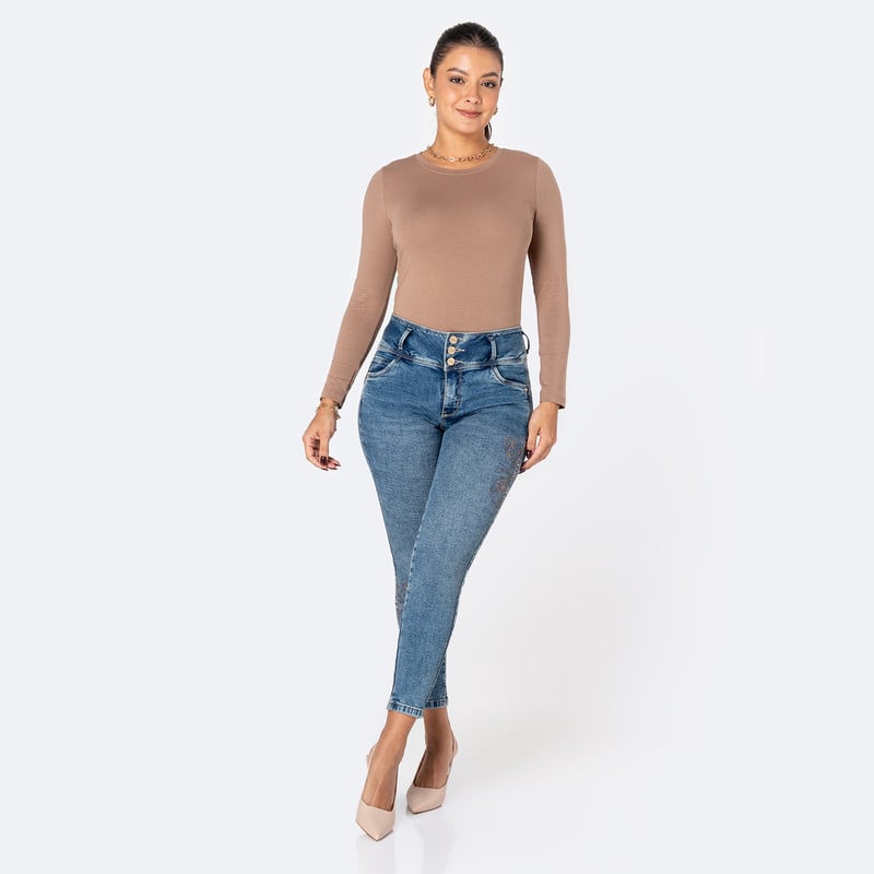 PANTALON DENIM STRETCH MUJER JUNOH - 2
